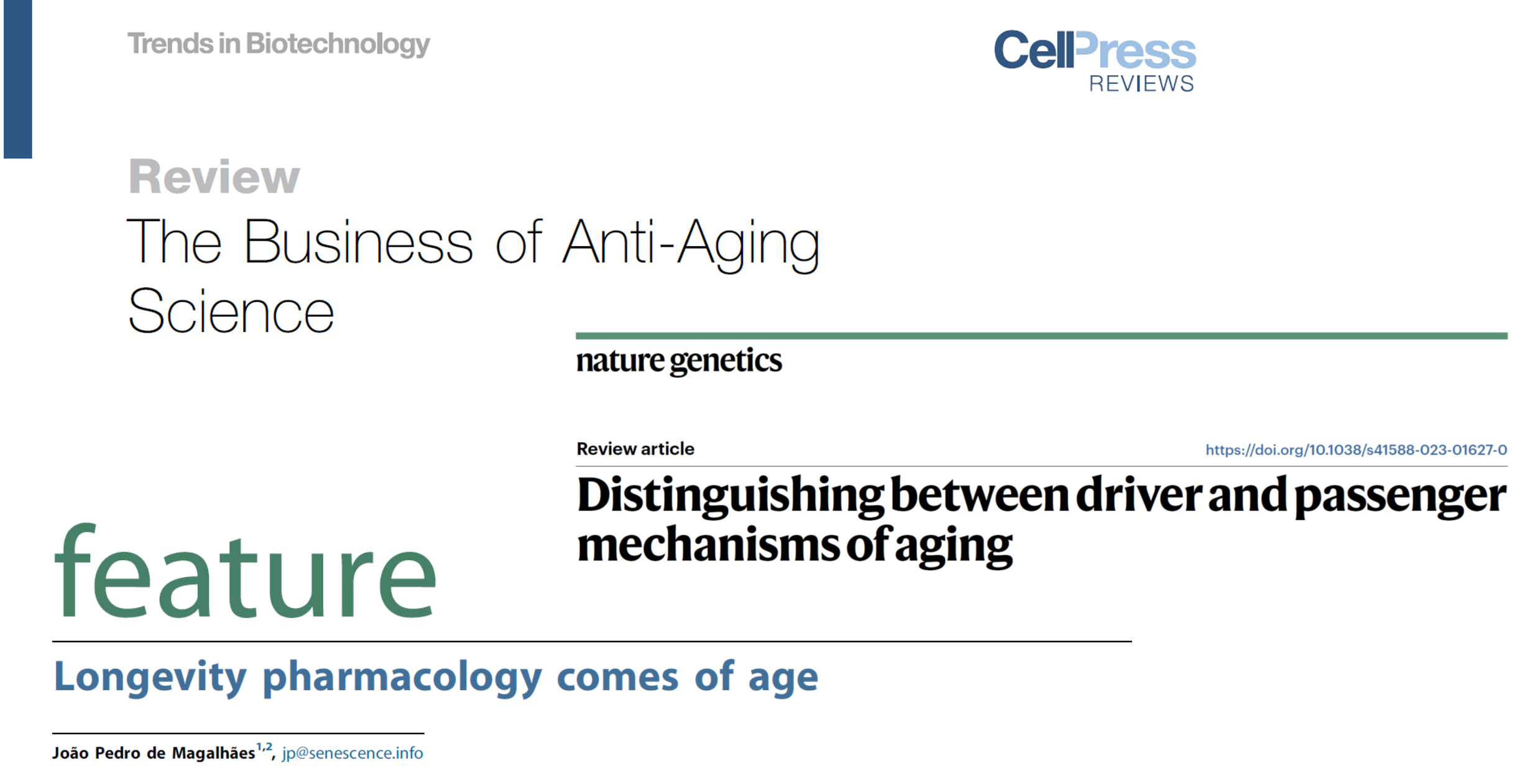 Longevity biotech publications